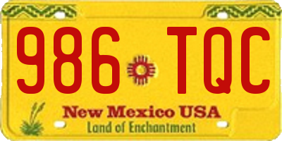 NM license plate 986TQC
