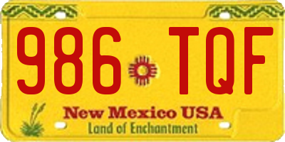 NM license plate 986TQF