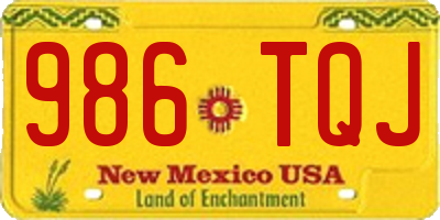 NM license plate 986TQJ