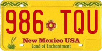 NM license plate 986TQU