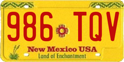 NM license plate 986TQV