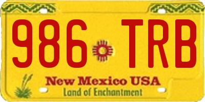 NM license plate 986TRB