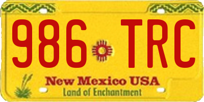 NM license plate 986TRC