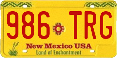 NM license plate 986TRG