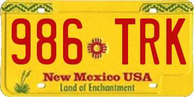 NM license plate 986TRK