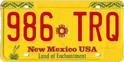 NM license plate 986TRQ
