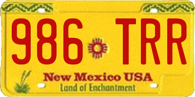 NM license plate 986TRR
