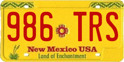 NM license plate 986TRS