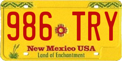 NM license plate 986TRY