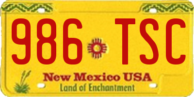 NM license plate 986TSC