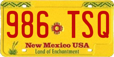 NM license plate 986TSQ