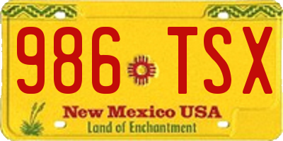 NM license plate 986TSX
