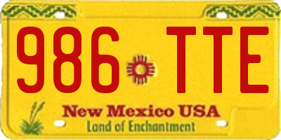NM license plate 986TTE