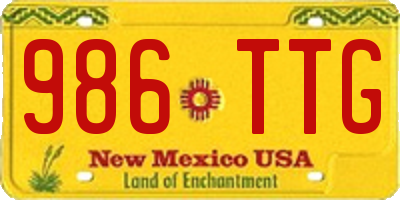 NM license plate 986TTG