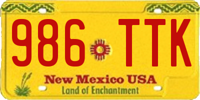 NM license plate 986TTK