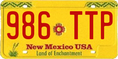 NM license plate 986TTP