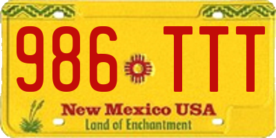 NM license plate 986TTT
