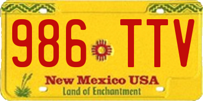 NM license plate 986TTV