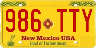 NM license plate 986TTY