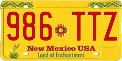 NM license plate 986TTZ