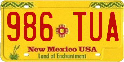 NM license plate 986TUA