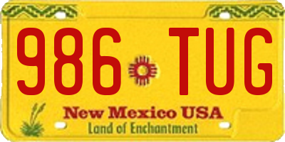 NM license plate 986TUG