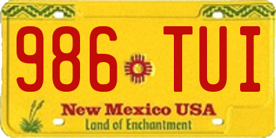 NM license plate 986TUI