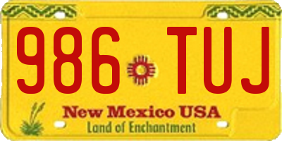 NM license plate 986TUJ