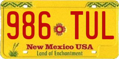 NM license plate 986TUL