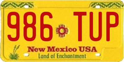 NM license plate 986TUP