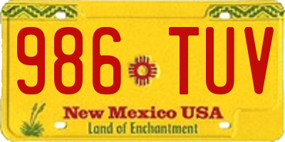 NM license plate 986TUV
