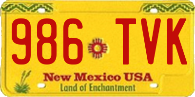 NM license plate 986TVK