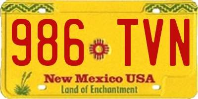 NM license plate 986TVN