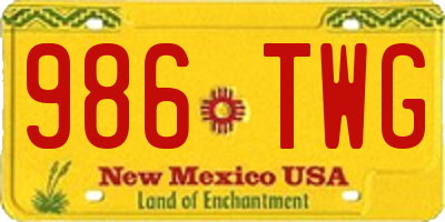 NM license plate 986TWG
