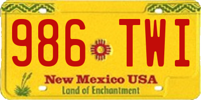 NM license plate 986TWI