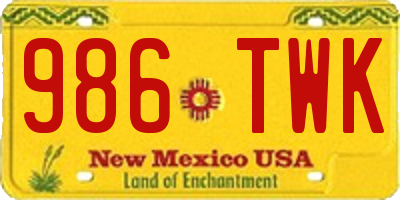 NM license plate 986TWK