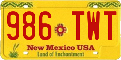 NM license plate 986TWT