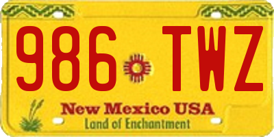 NM license plate 986TWZ