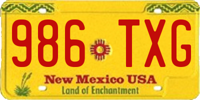 NM license plate 986TXG
