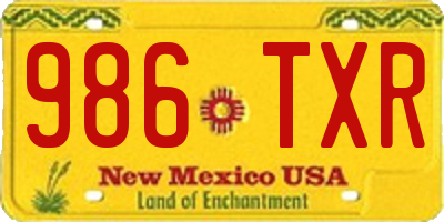 NM license plate 986TXR