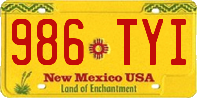 NM license plate 986TYI