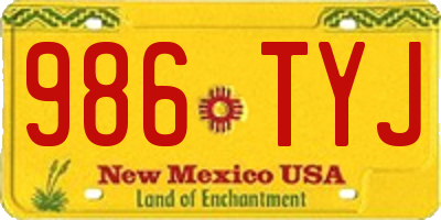 NM license plate 986TYJ