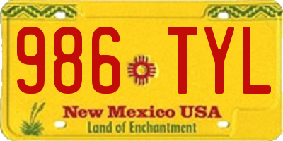 NM license plate 986TYL