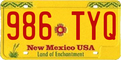 NM license plate 986TYQ