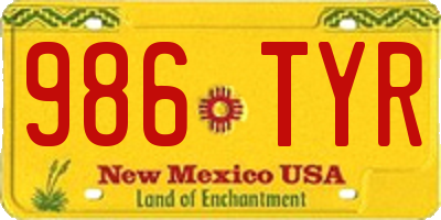 NM license plate 986TYR