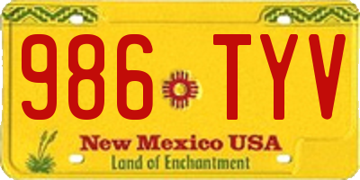 NM license plate 986TYV