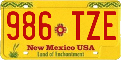 NM license plate 986TZE
