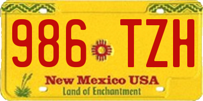 NM license plate 986TZH