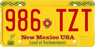 NM license plate 986TZT