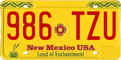 NM license plate 986TZU